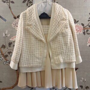 Oscar de la Renta bridal tweed skirt suit, wedding, 12 medium large